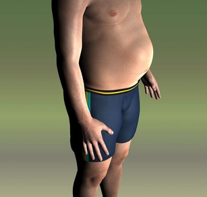 man with fat belly